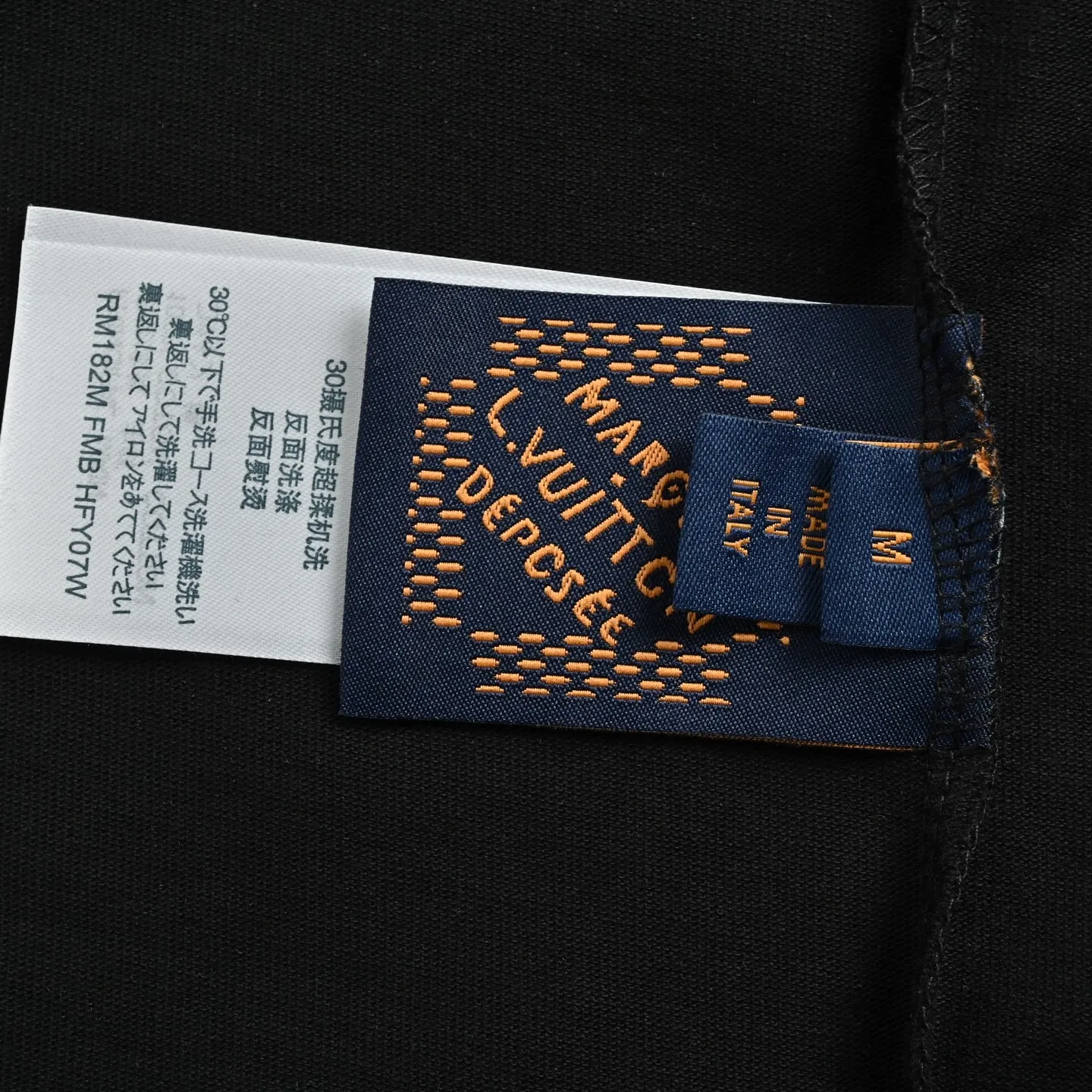 Louis Vuitton/Louis Vuitton 26ss short sleeves with dark logo embroidery on the front and back